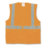 PROTECTIVE INDUSTRIAL PRODUCTS INC PIP 302MVGORM ANSI Class 2 Hook and Loop Safety Vest, Medium, Hi-Viz Orange