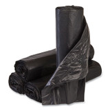 INTEGRATED BAGGING SYSTEMS Inteplast Group S404812K High-Density Commercial Can Liners, 45 gal, 12 mic, 40" x 48", Black, Interleaved Roll, 25 Bags/Roll, 10 Rolls/Carton