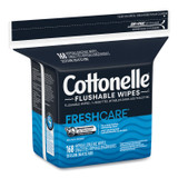 KIMBERLY CLARK Cottonelle® 10358CT Fresh Care Flushable Cleansing Cloths, 1-Ply, 5 x 7.25, White, 168/Pack, 8 Packs/Carton