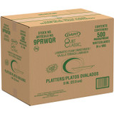 DART 9PRWQR Quiet Classic Laminated Foam Dinnerware, Platter, 6.7 x 9.8, White, 500/Carton