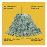 RUBBERMAID COMMERCIAL PROD. FGD25206GR00 Super Stitch Blend Mop, Green Headband, Cotton/Synthetic, Medium, Green