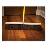 BOARDWALK 20124KIT Palmyra Push Broom Kit, 24 x 64, Metal Handle, Yellow/Brown