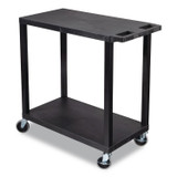 LUXOR WORKSPACES, LLC EC22B TUFFY XL Two-Shelf Multipurpose Utility Cart, Plastic, 400 lb Capacity, 35.25" x 18" x 33, Black