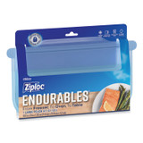 SC JOHNSON Ziploc® 339967 Endurables Silicone Pouches, Large, 64 oz, 8.6" x 9", Clear, 7/Carton