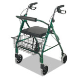 BRIGGS HEALTHCARE DMI® 50110121200 Ultra Lightweight Rollator, Adjusts 33.75" to 38", 300 lb Capacity, Green
