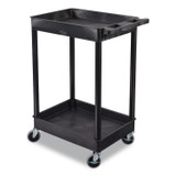 LUXOR WORKSPACES, LLC STC11B ENDURA Two-Shelf Utility Cart, Plastic, 300 lb Capacity, 26.5" x 18.5" x 37.5", Black