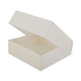 SOUTHERN CHAMPION TRAY SCT® 24013 White Window Bakery Boxes with Attached Flip Top, 4-Corner Beers Design, 8 x 8 x 2.5, White, Paper, 200/Carton