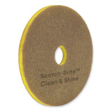 3M/COMMERCIAL TAPE DIV. Scotch-Brite™ 09543 Clean and Shine Pad, 18" Diameter, Brown/Yellow, 5/Carton