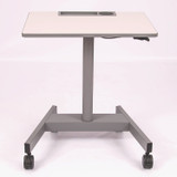 LUXOR WORKSPACES, LLC STUDENTP Pneumatic Sit Stand Desk, 27.5 x 19.5 x 26.25 to 42, White/Gray