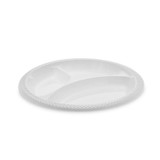 PACTIV EVERGREEN CORPORATION MIC10Y Meadoware Impact Plastic Dinnerware, 3-Compartment Plate, 10.25" dia, White, 500/Carton