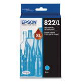 EPSON AMERICA, INC. T822XL220S T822XL220-S (T822XL) DURABrite Ultra High-Yield Ink, 1,100 Page-Yield, Cyan