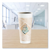DART 24X16G Cafe G Foam Hot/Cold Cups, 24 oz, Brown/Green/White, 20/Bag, 25 Bags/Carton