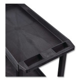 LUXOR WORKSPACES, LLC EC111HDB TUFFY XL Three-Shelf Heavy-Duty Multipurpose Utility Cart, Plastic, 375 lb Capacity, 35.25" x 18" x 37.25", Black