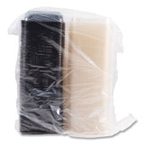 DART SOLO® 919019PM94 Hinged-Lid Dinner Box, 3 Compartments, 32 oz, 11.5 x 8.1 x 3, Black/Clear, Plastic, 100/Carton