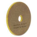 3M/COMMERCIAL TAPE DIV. Scotch-Brite™ CS19 Clean and Shine Pad, 19" Diameter, Brown/Yellow, 5/Carton