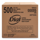 DIAL PROFESSIONAL 00095 Antibacterial Deodorant Bar Soap, Floral Scent, 1.5 oz, 500/Carton