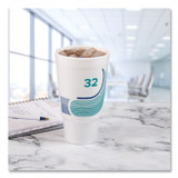 DART 32AJ20B Breeze Hot/Cold Insulated Foam Drinking Cups, Pedestal Cup, 32 oz, Teal/White/Blue, 400/Carton