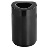SAFCO PRODUCTS 9920BL Open Top Round Waste Receptacle, 30 gal, Steel, Black