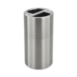 SAFCO PRODUCTS 9931SS Dual Recycling Receptacle, 30 gal, Steel, Stainless Steel