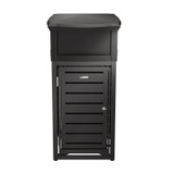 SUNCAST CORPORATION Commercial® MTCSQ300 Outdoor Decorative Metal Square Trash Can with Two-Way Lid, 29 gal, Plastic, Black