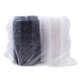 DART SOLO® 864628PS94 OctaView Hinged-Lid Cold Food Containers, 3 Compartments, 36 oz, 9.57 x 9.2 x 2.4, Black/Clear, Plastic, 100/Carton