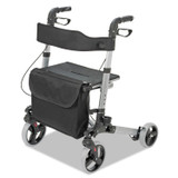 BRIGGS HEALTHCARE HealthSmart® 50150124100 Gateway Aluminum Rollator, Adjusts 31" to 36", 300 lb Capacity, Titanium