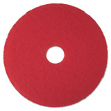 3M/COMMERCIAL TAPE DIV. 08392 Low-Speed Buffer Floor Pads 5100, 17" Diameter, Red, 5/Carton