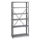 SAFCO PRODUCTS 6268 Commercial Steel Shelving Unit, Six-Shelf, 36w x 12d x 75h, Dark Gray