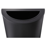 SAFCO PRODUCTS 9940BL Half-Round Receptacle, 15 gal, Steel, Black