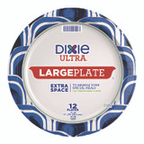 GEORGIA PACIFIC Dixie® 16217 Heavy Duty Disposable Dinnerware, Large Plate, Paper, 11.5" dia, Floral, Blue/Yellow/White, 12/Pack