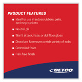 BETCO CORPORATION 1380400 pH7 Floor Cleaner, Lemon Scent, 1 gal Bottle, 4/Carton