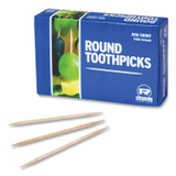 AMERCAREROYAL R820 Round Wood Toothpicks, 2.5", Natural, 800/Box, 24 Boxes/Case, 5 Cases/Carton