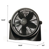 ALERA FAN163 16" Super-Circulation 3-Speed Tilt Fan, Plastic, Black