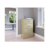 HIRSH INDUSTRIES SPACE SOLUTIONS 14956 Lateral File Cabinet, 4 Letter/Legal/A4-Size File Drawers, Putty, 30 x 18.62 x 52.5