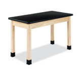 DIVERSIFIED WOODCRAFTS, INC. Spaces™ P710LBBK36N Classroom Science Table, 48w x 24d x 36h, Black High Pressure Laminate (HPL) Top, Oak Base