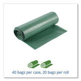 STOUT by Envision™ G3340E11 Controlled Life-Cycle Plastic Trash Bags, 33 gal, 1.1 mil, 33" x 40", Green, 40/Box