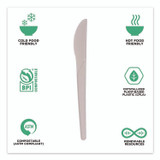 ECO-PRODUCTS,INC. EPS011W Plantware Compostable Cutlery, Knife, Plastic, White, 1,000/Carton
