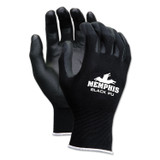 MCR SAFETY 9669XS Economy PU Coated Work Gloves, Black, X-Small, Dozen