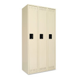 TENNSCO STS121872CSD Single-Tier Locker, Three Lockers with Hat Shelves and Coat Rods, 36w x 18d x 72h, Sand