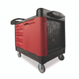 RUBBERMAID COMMERCIAL PROD. 4533-88 BLA TradeMaster Cart with One Door, Plastic, 3 Shelves, 4 Drawers, 750 lb Capacity, 26.25" x 49" x 38", Black