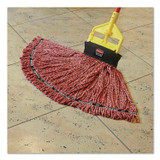 RUBBERMAID COMMERCIAL PROD. H146 RED Invader Fiberglass Side-Gate Wet-Mop Handle, 60", Red/Yellow
