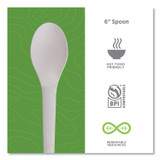 ECO-PRODUCTS,INC. EPS013W Plantware Compostable Cutlery, Spoon, 6", White, 1,000/Carton