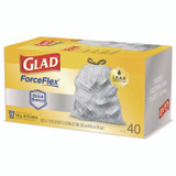 CLOROX SALES CO. Glad® 79008 Tall Kitchen Drawstring Trash Bags, 13 gal, 23.75" x 24.88", White, 240/Carton