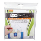 BAUMGARTENS 61801 CD Pocket, 1 Disc Capacity, Clear/White, 5/Pack