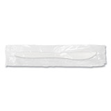 BERK ENTERPRISES INC Berkley Square 1101000 Individually Wrapped Mediumweight Cutlery, Knife, Plastic, White, 1,000/Carton