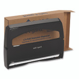 GEORGIA PACIFIC Professional 57748 Safe-T-Gard Toilet Seat Cover Dispenser, Half-Fold, 16.38 x 2.5 x 11.75, Black