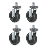 SAFCO PRODUCTS 5283 Caster Kit for Safco Task Master Industrial Shelving Units, Black, 4/Set (2 Locking)