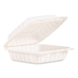 DART 85MFPPHT1R Hinged Lid Containers, Single Compartment, 8.25 x 8 x 3, White, Plastic, 150/Carton