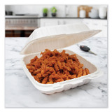 DART 85MFPPHT1R Hinged Lid Containers, 8.25 x 8 x 3, White, Plastic, 150/Carton