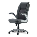 ALERA LT4219 Alera Leithen Bonded Leather Midback Chair, Supports Up to 275 lb, Gray Seat/Back, Silver Base